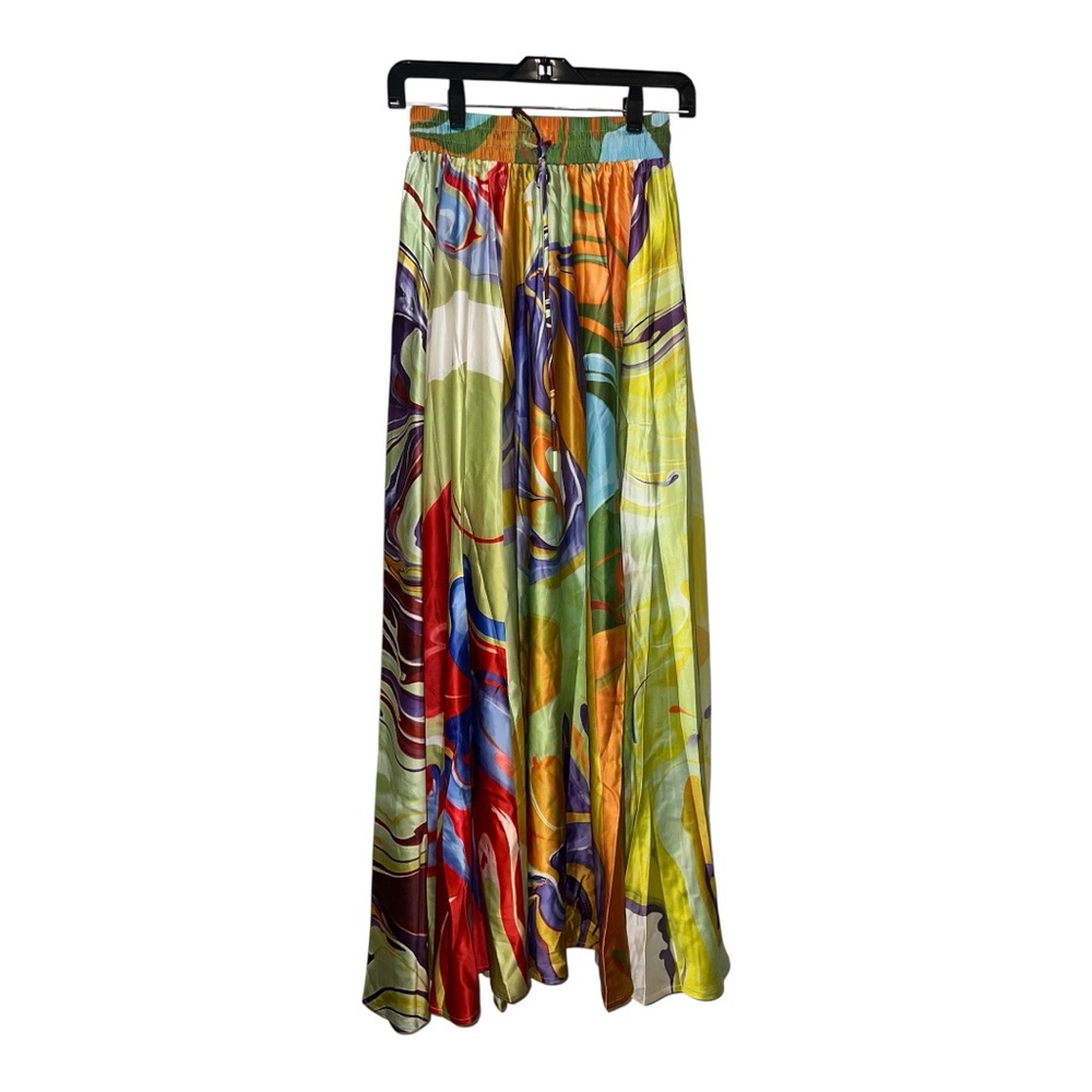 COMMENSE Satin Print Drawstring Skirt Set
Maxi- Multicolor, Size Small NWT - Picture 7 of 13